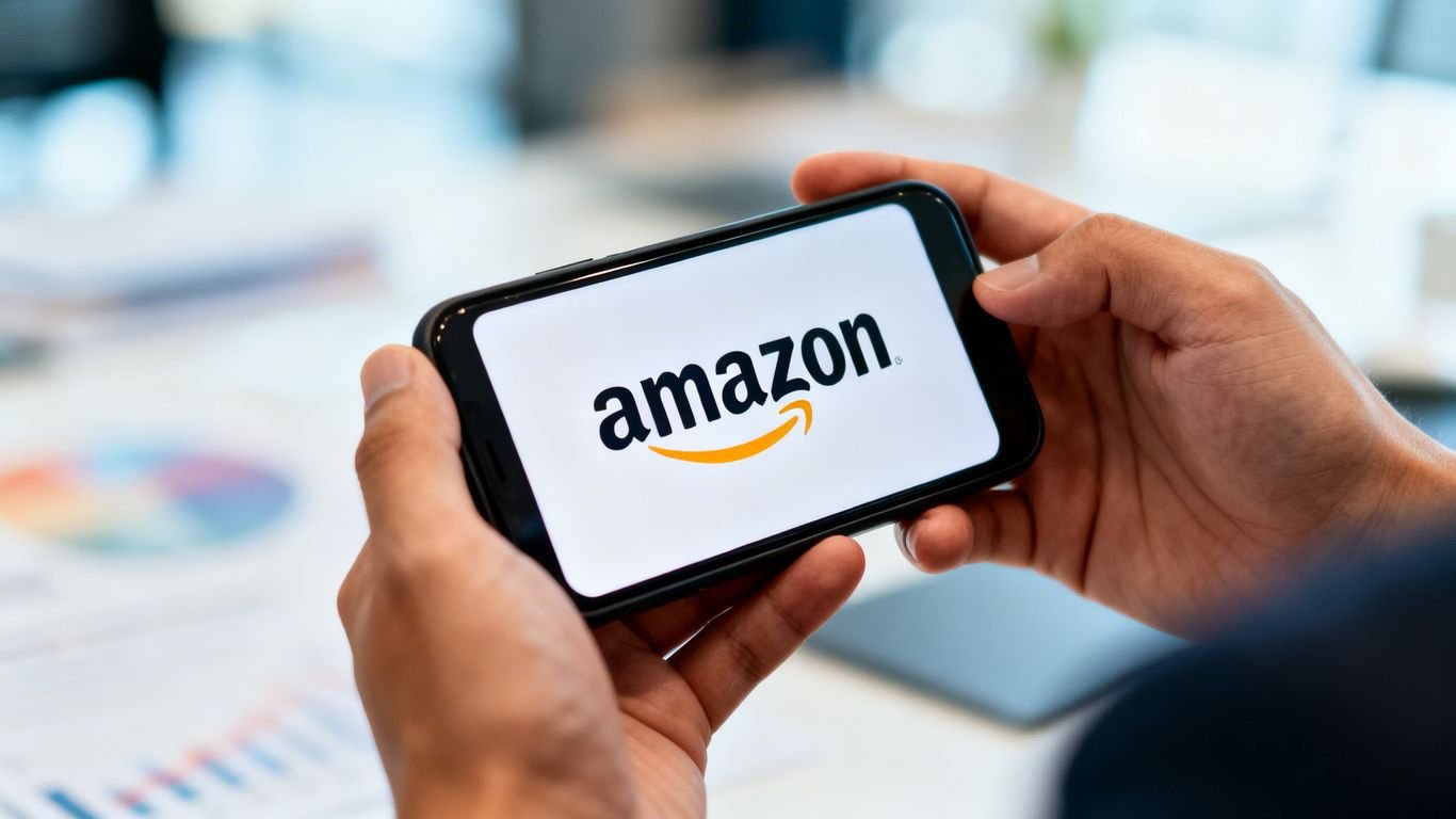 Amazon advertising growth strategy on a smartphone.