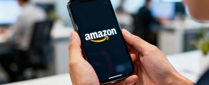 Amazon advertising growth strategy on a smartphone.