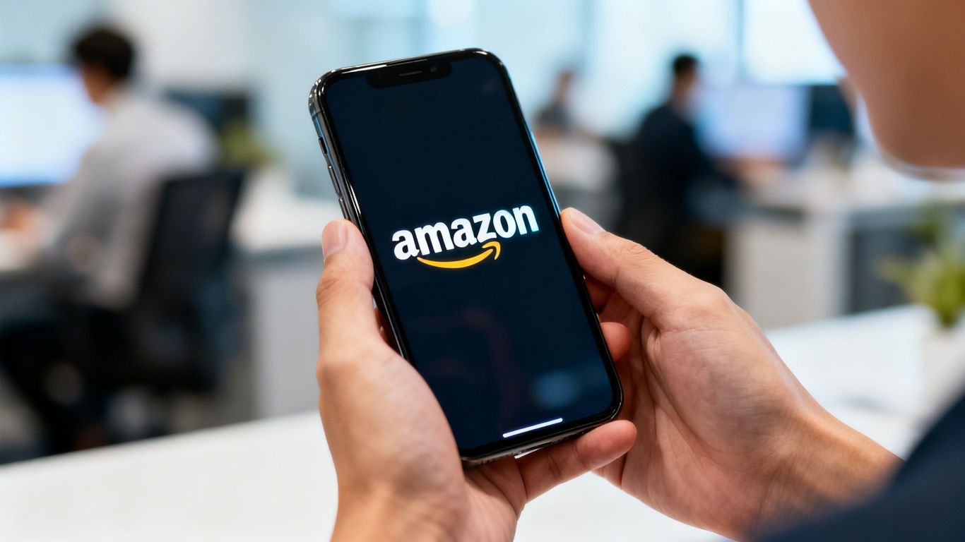 Amazon advertising growth strategy on a smartphone.