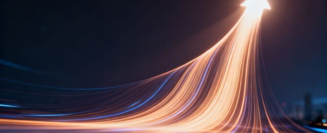 Abstract upward curves indicating business growth and performance.