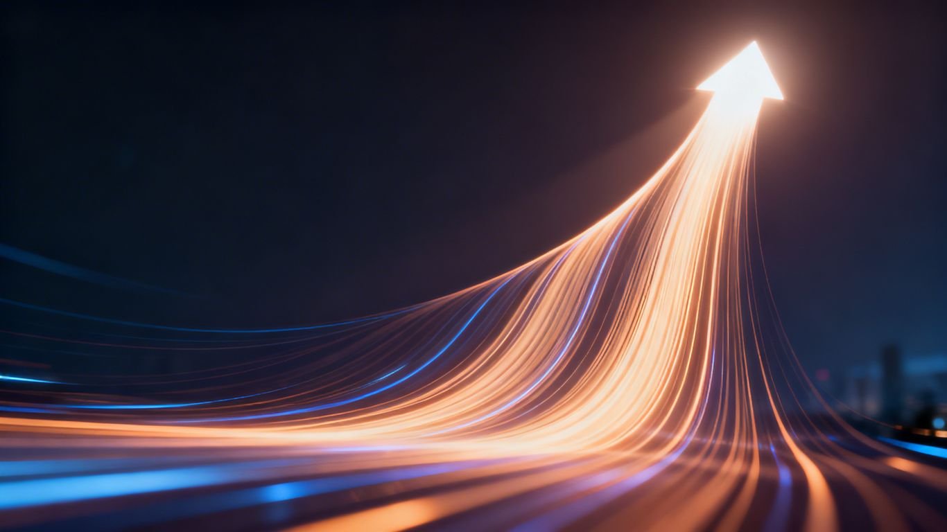 Abstract upward curves indicating business growth and performance.