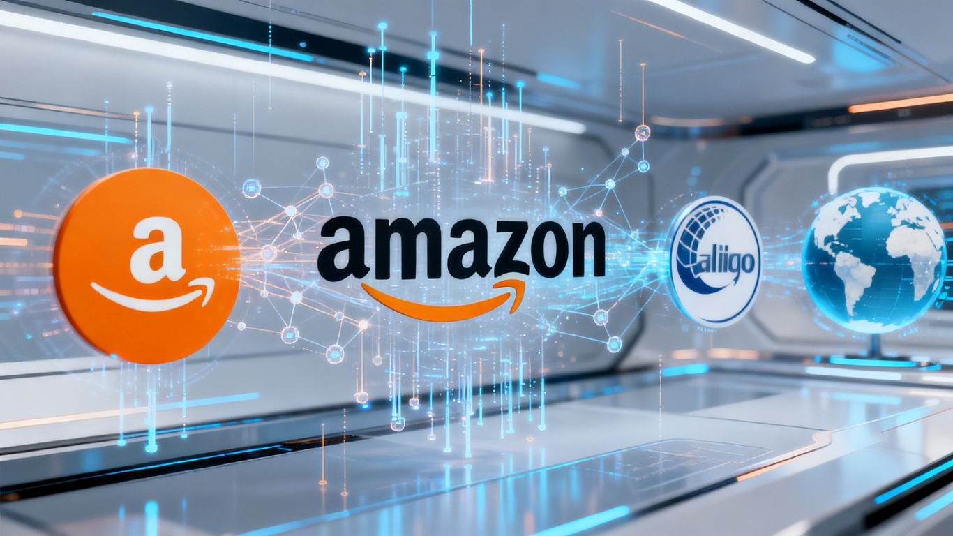 Amazon DSP advertising interface with brand logos.