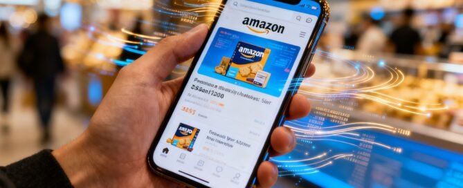 Amazon PPC performance framework on a smartphone screen.