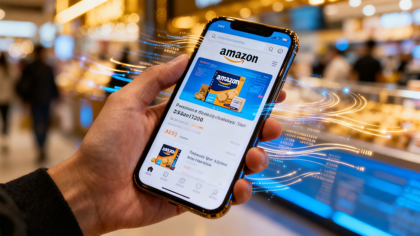 Amazon PPC performance framework on a smartphone screen.
